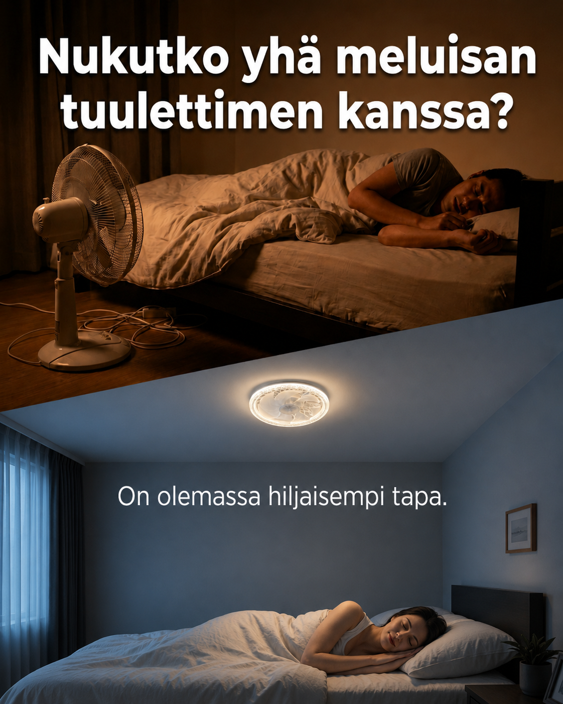 SilentBreeze AirGlow | 2-in-1 kattopuhallin ja valaisin