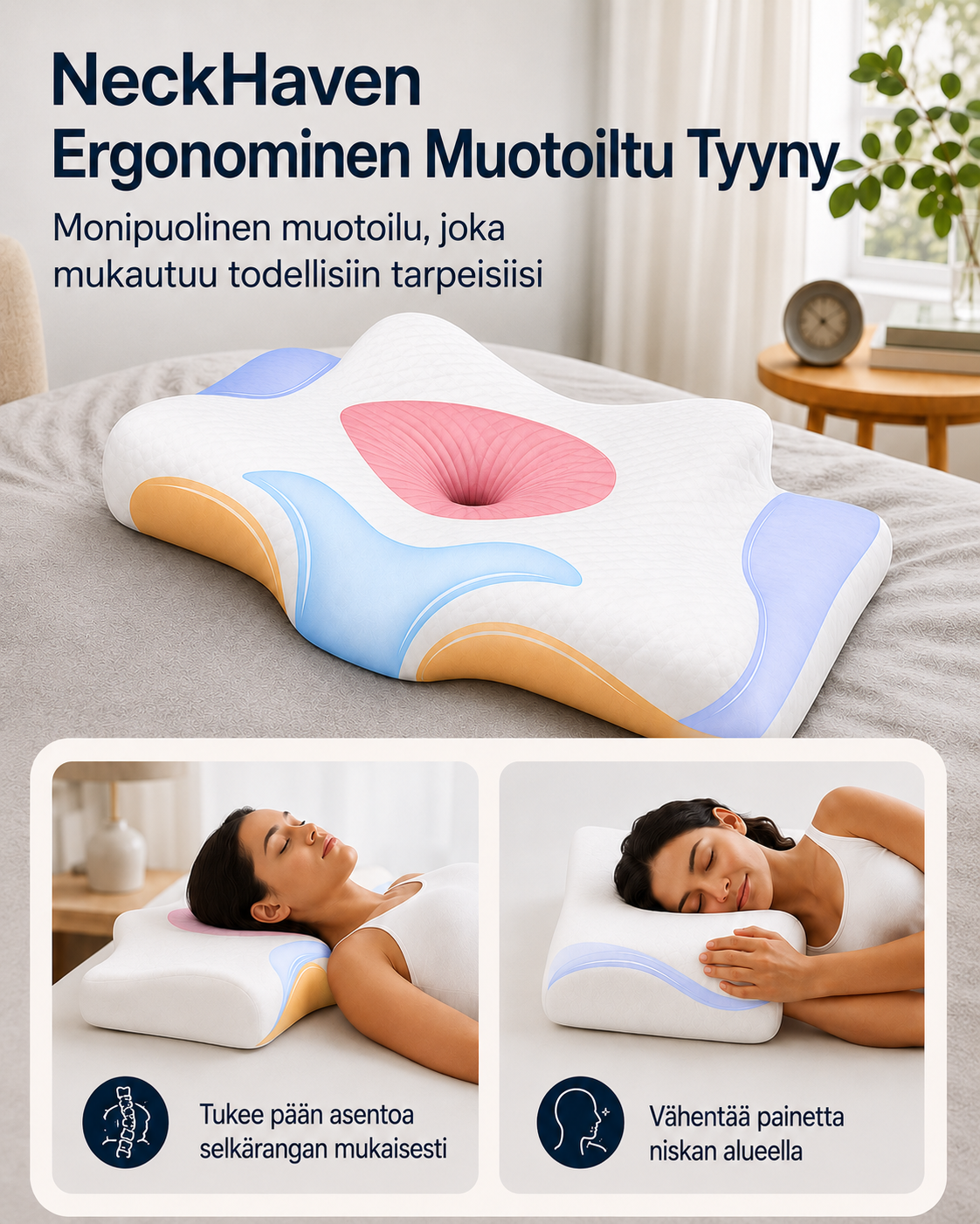 NeckHaven Ergonominen Muotoiltu Tyyny