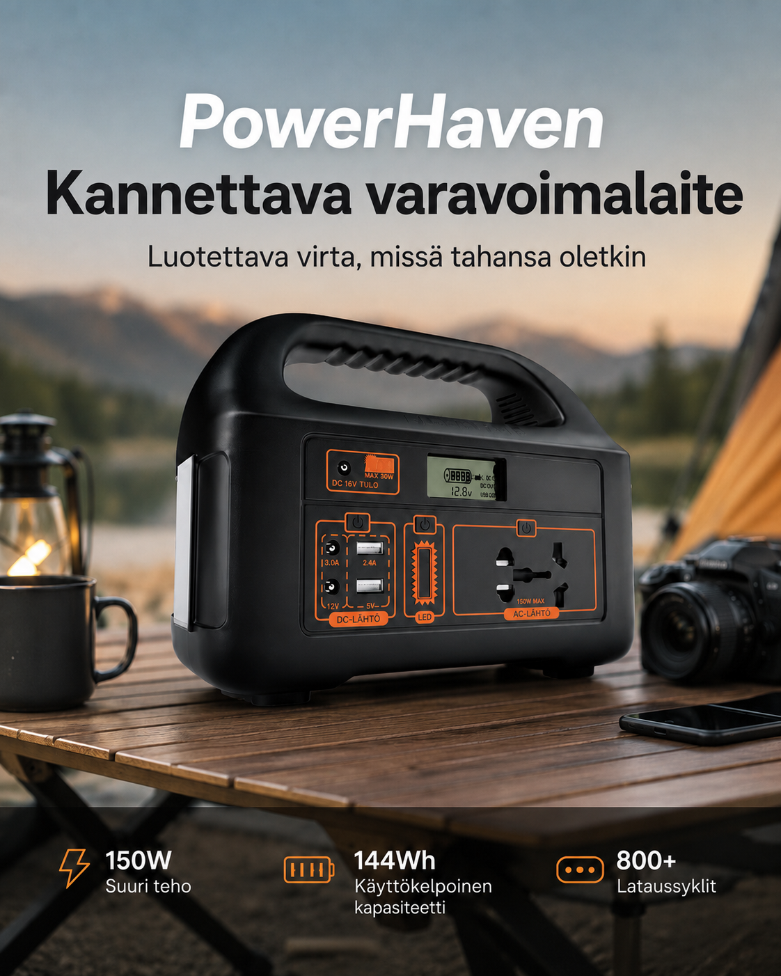 PowerHaven Kannettava Varavoimalähde