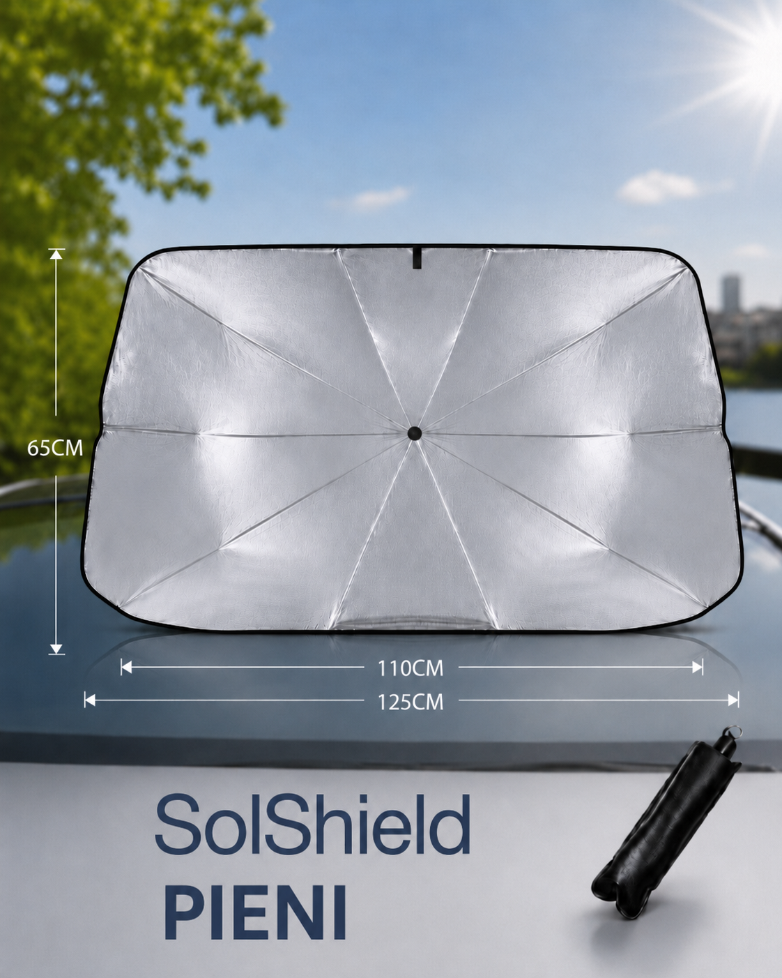 SolShield Kokoontaitettava tuulilasin suoja