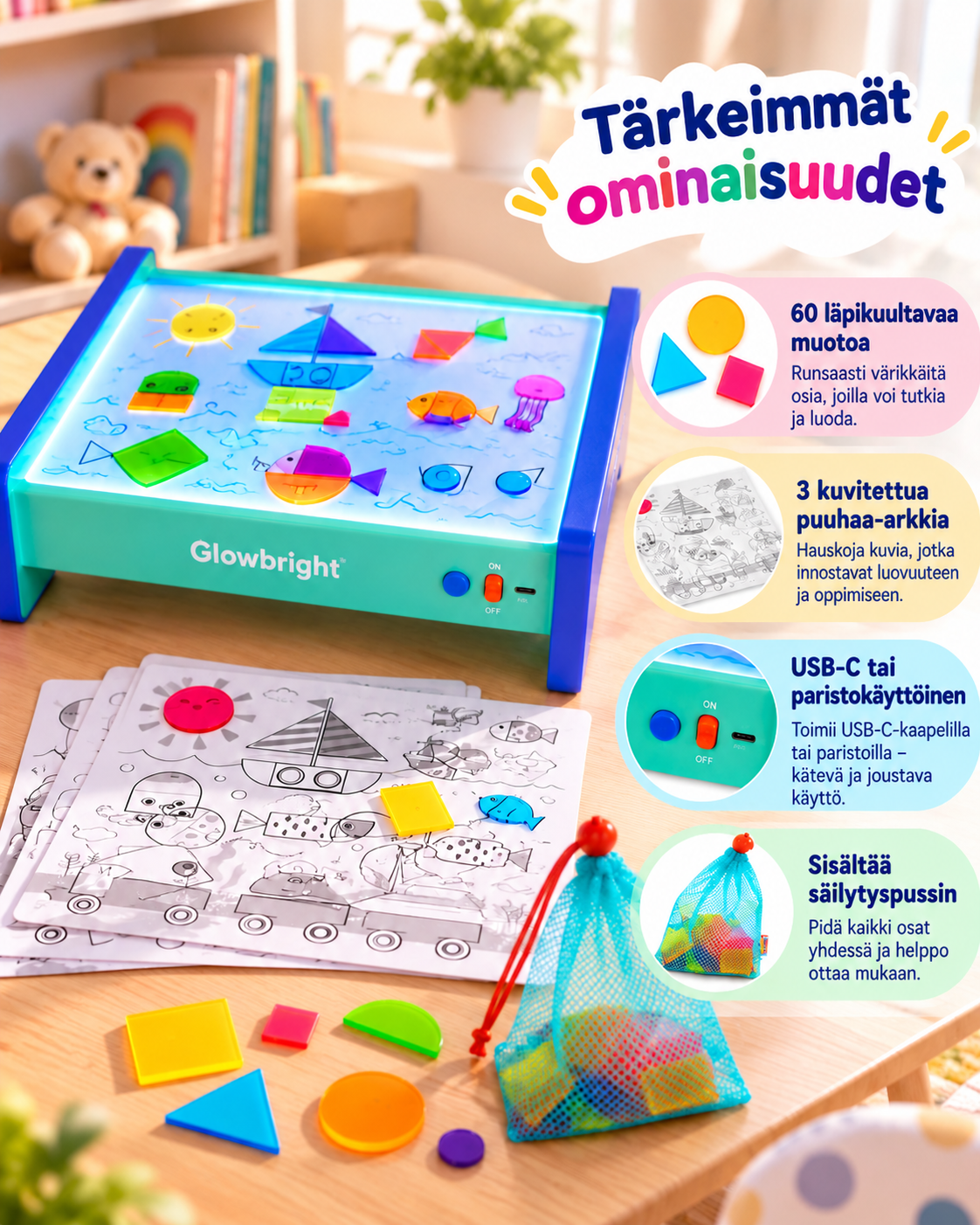 Glowbright Muotostudio – valopöytäsetti