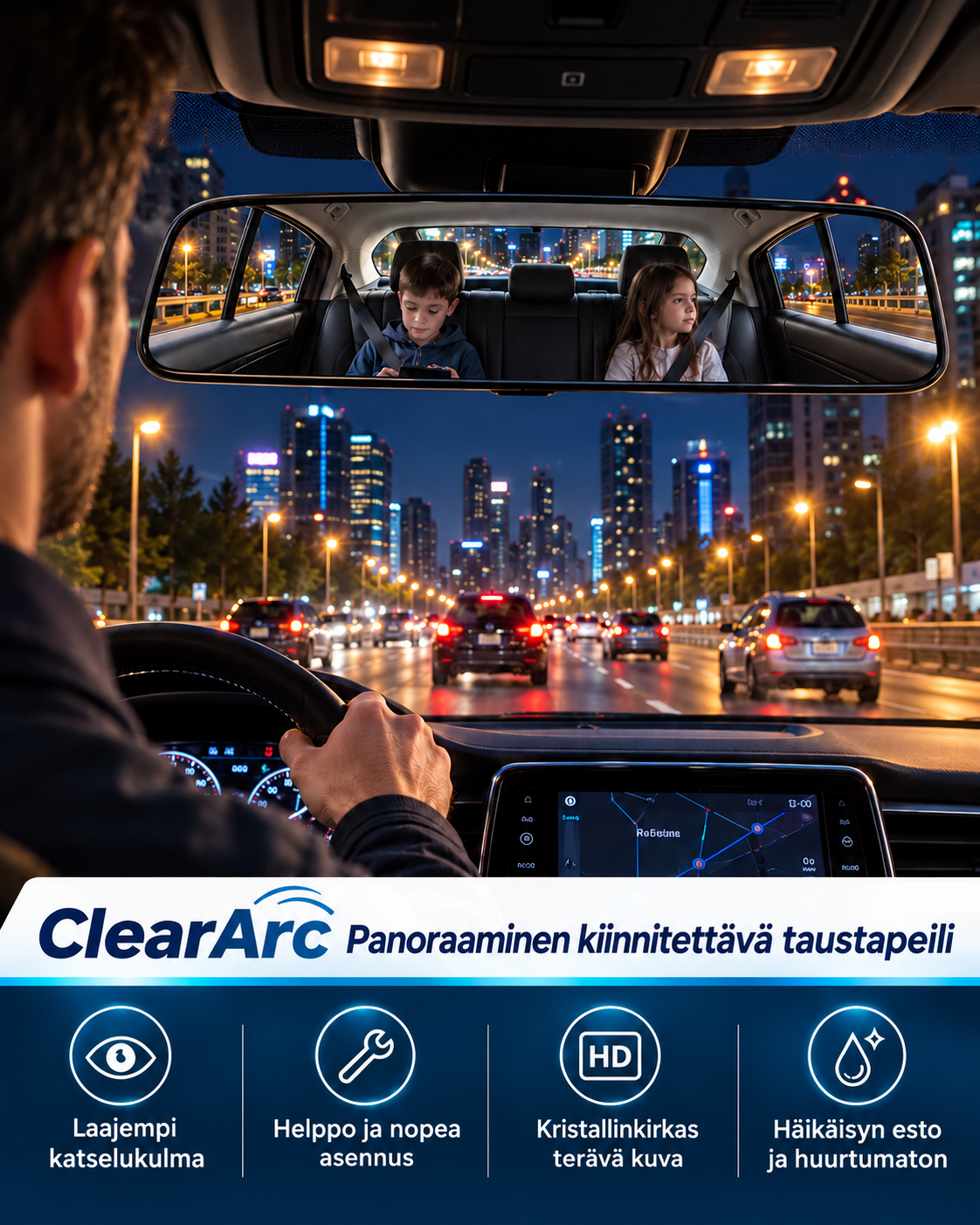 ClearArc panoraamataustapeili – helppo klipsikiinnitys