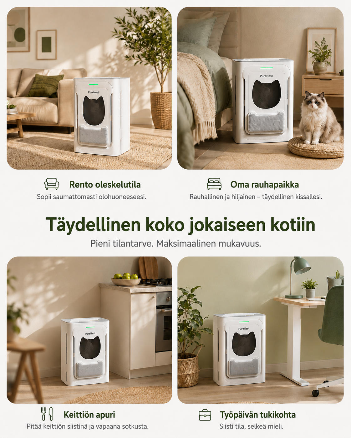 PureNest Kompakti ilmanpuhdistin lemmikeille