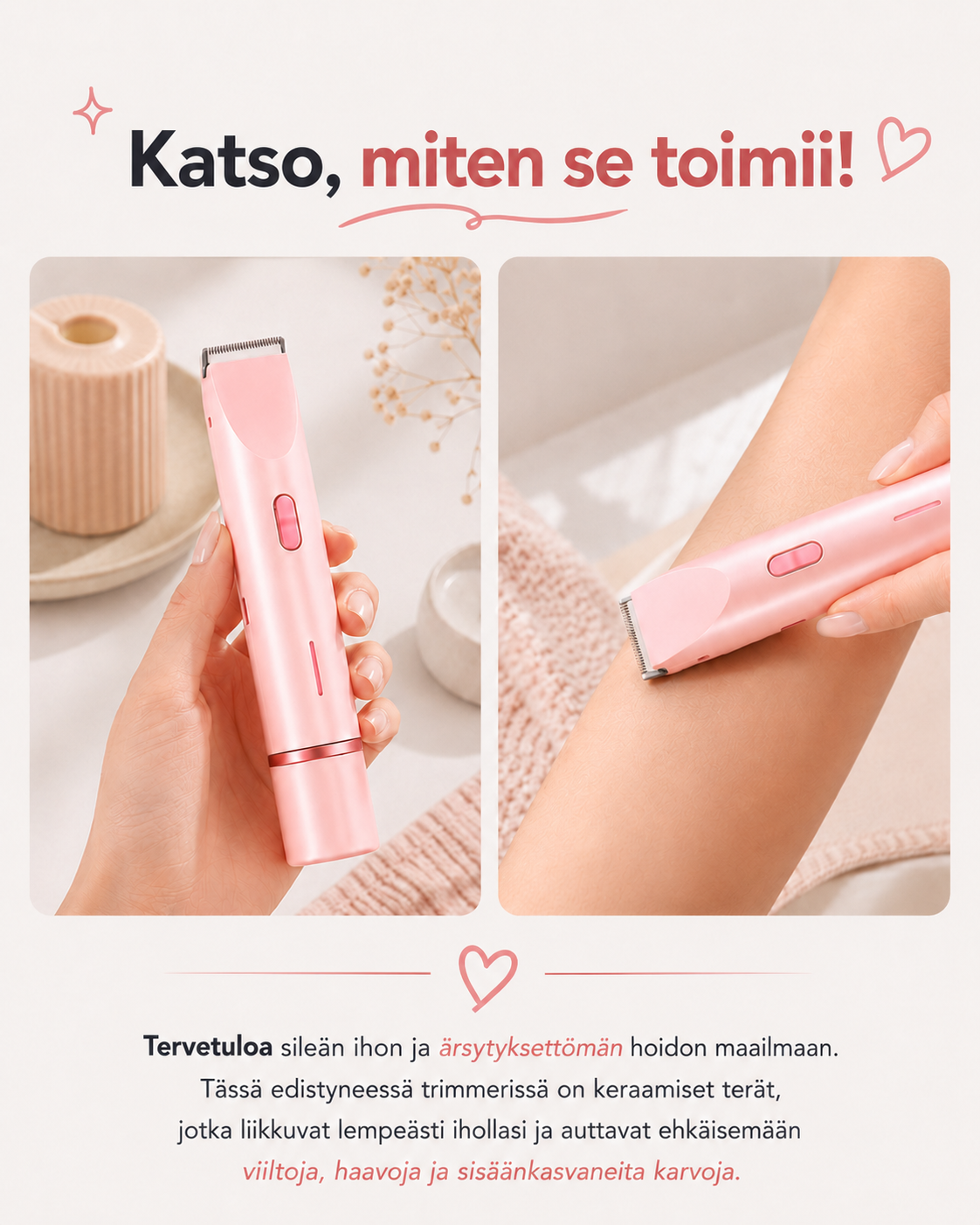 VelvetEdge 2-in-1 -naistenhöylä