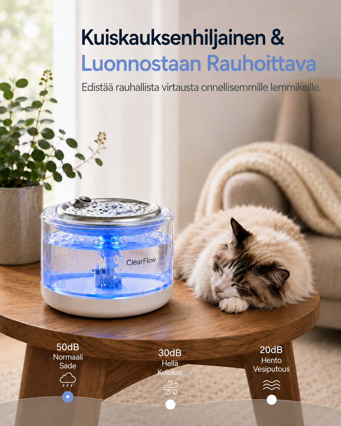 ClearFlow-vesiautomaatti lemmikeille