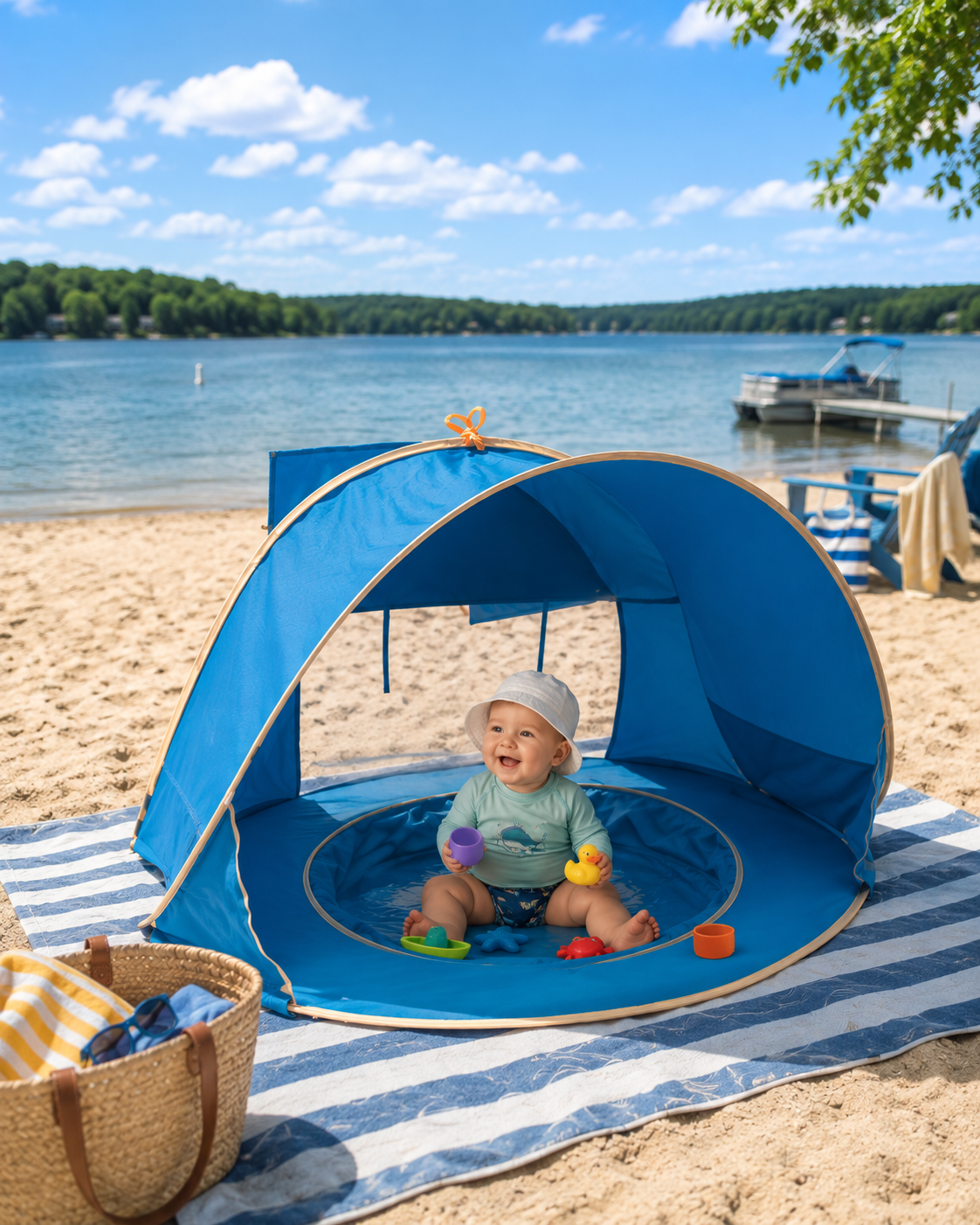 LittleShore Baby - Pop-Up-Rantateltta Ja Polskutteluallas