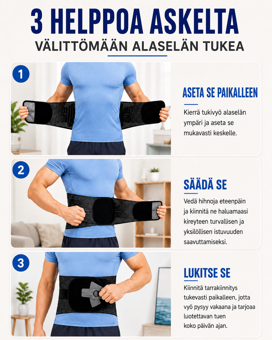 LumbAlign Säädettävä Selkätuki