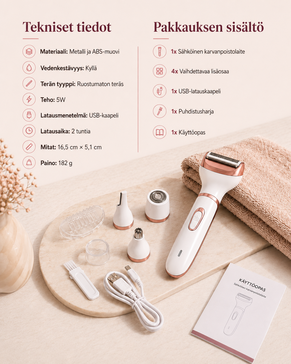 SilkEdge 4-in-1 Tarkkuuskarvanpoistin