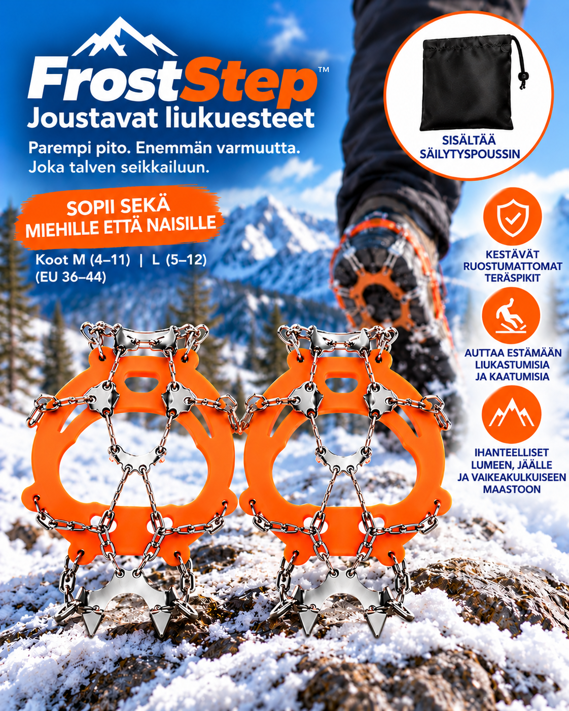 FrostStep – venyvät liukuesteet