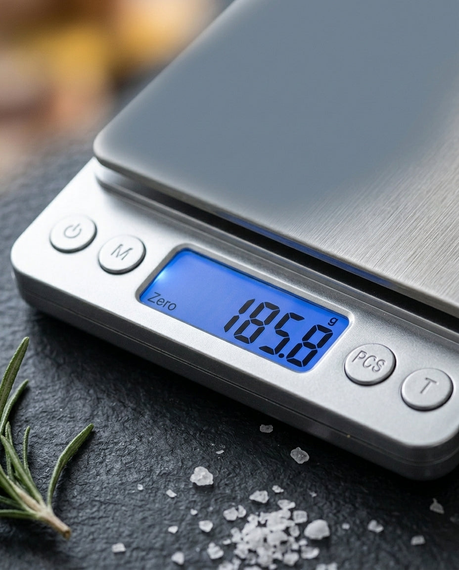 Digitaalinen keittiövaaka | Ruostumaton teräs | 0,1g–3kg