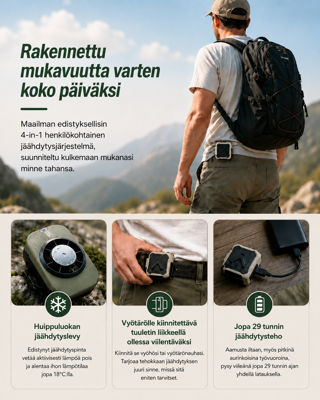 PolarClip Henkilökohtainen viilennysjärjestelmä