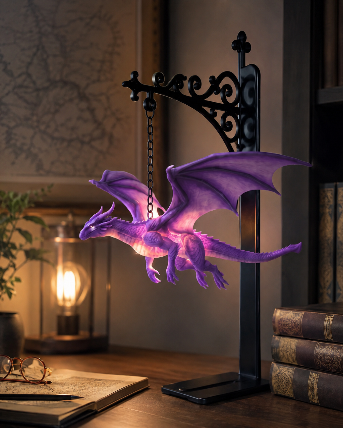 Vesperwing Dragon Shelf Sentinel – lohikäärmekoriste kirjahyllyyn