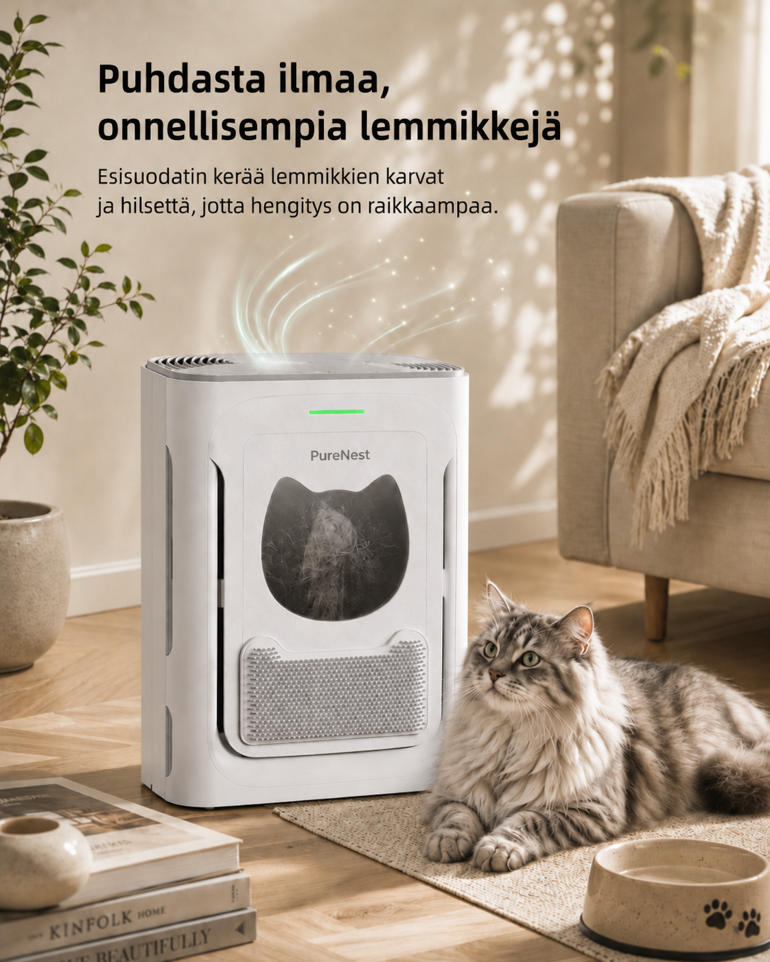 PureNest Kompakti ilmanpuhdistin lemmikeille