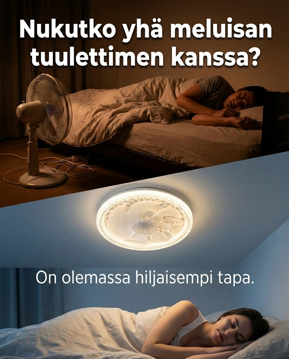 SilentBreeze AirGlow | 2-in-1 kattopuhallin ja valaisin