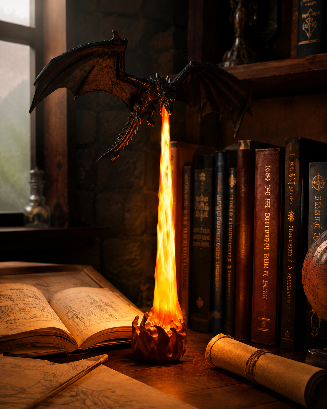 Emberwing Shelf Dragon – Valaiseva Hyllylohikäärme