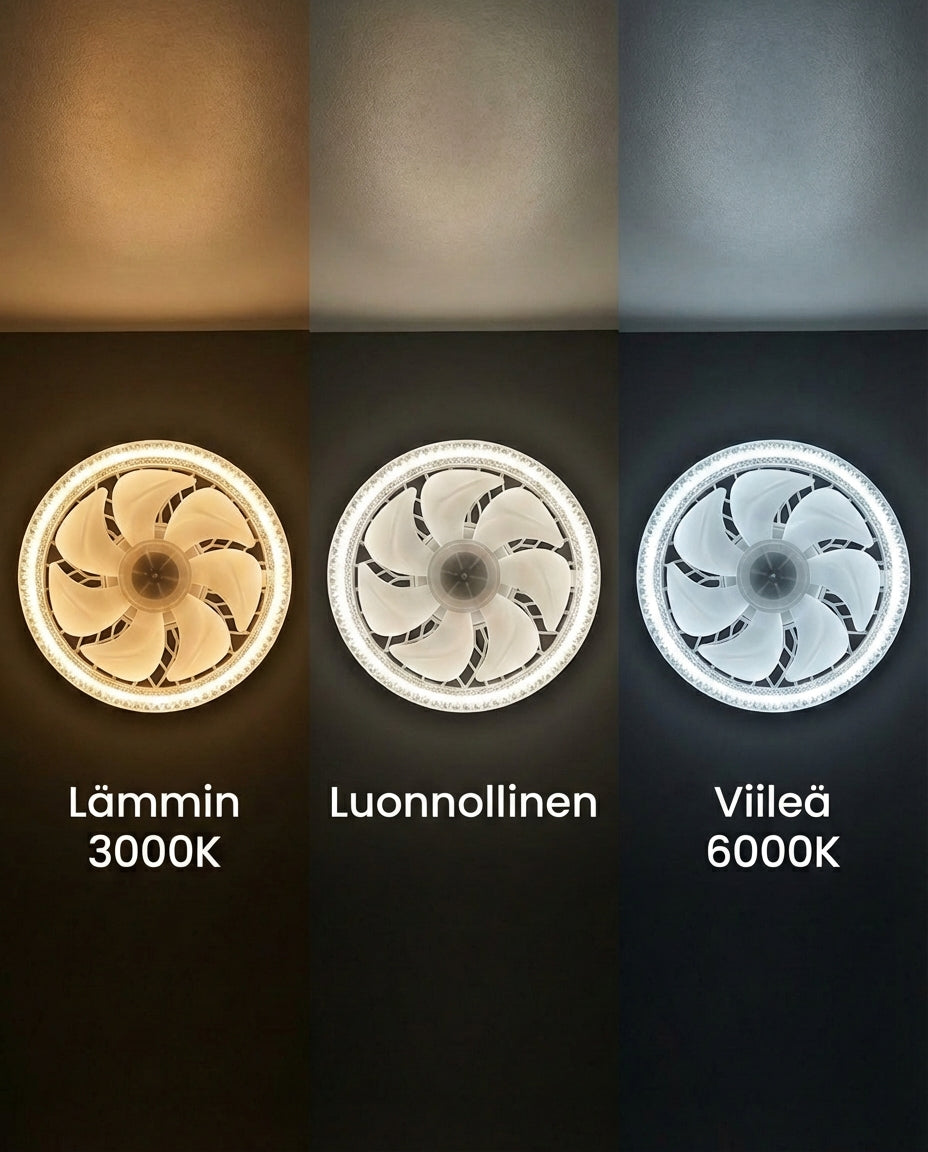 SilentBreeze AirGlow | 2-in-1 kattopuhallin ja valaisin
