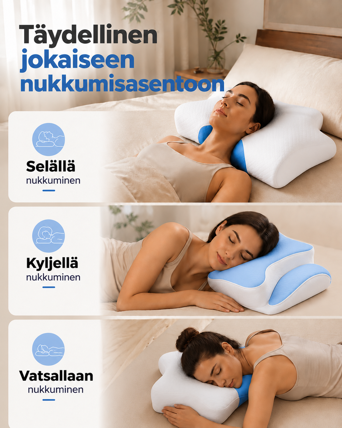 NeckHaven Ergonominen Muotoiltu Tyyny