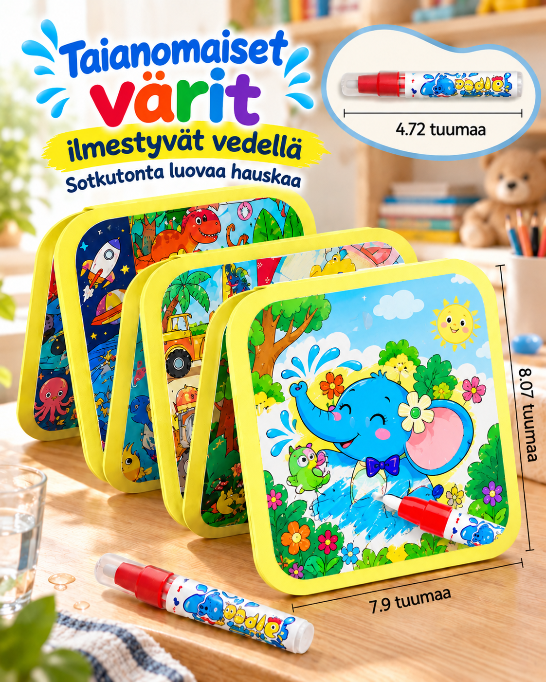 AquaBloom – vedellä maalattavat kirjat taaperoille