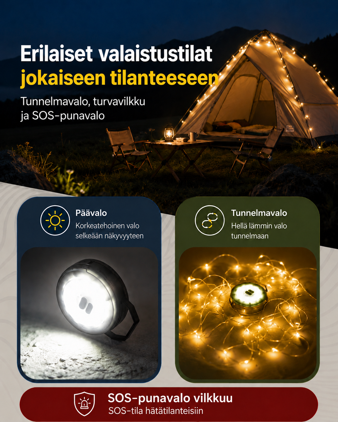 Glowdrift retki- ja tunnelmavalaisin