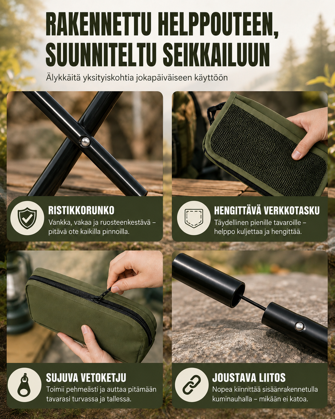PerchPal Kokoontaitettava Retkituoli