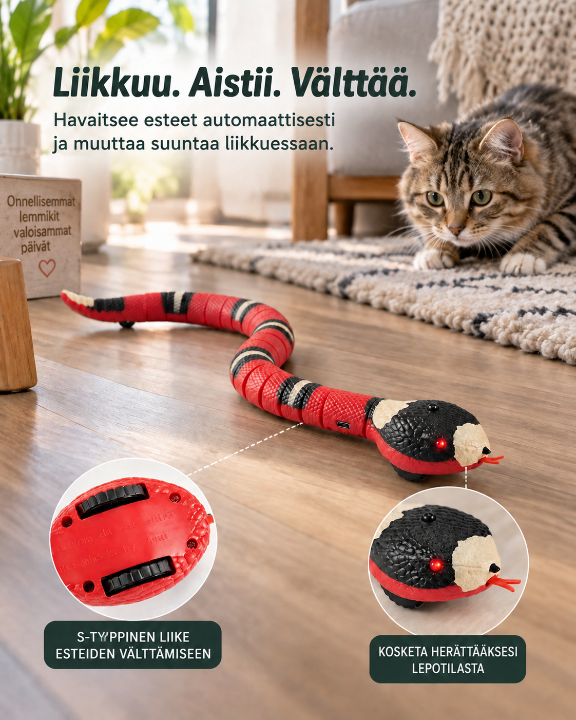 Vilske-käärme – vuorovaikutteinen kissanlelu