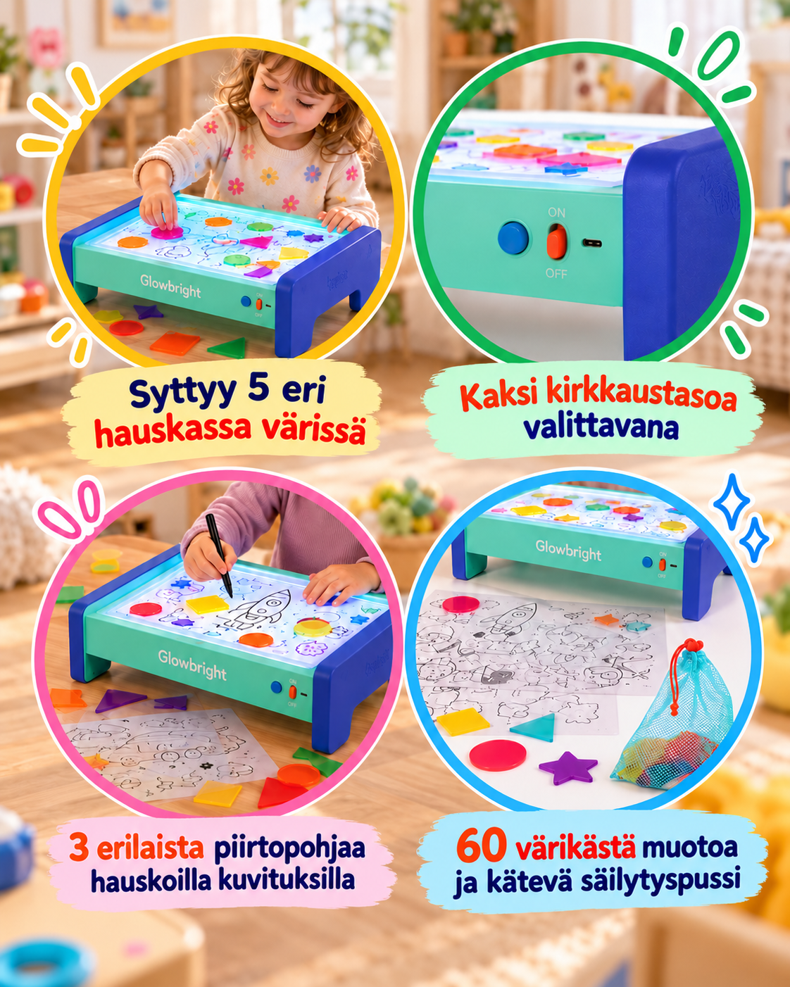 Glowbright Muotostudio – valopöytäsetti