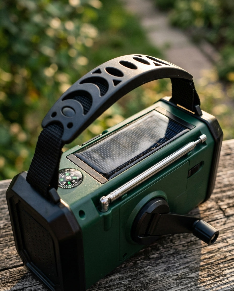 Hätäradio käsikammella | 10000mAh aurinkokenno taskulamppu