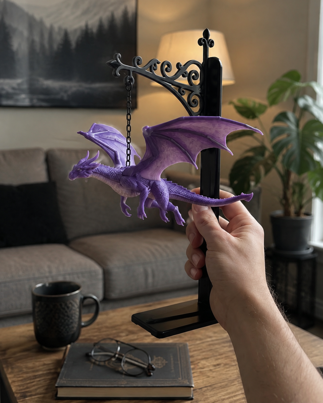 Vesperwing Dragon Shelf Sentinel – lohikäärmekoriste kirjahyllyyn