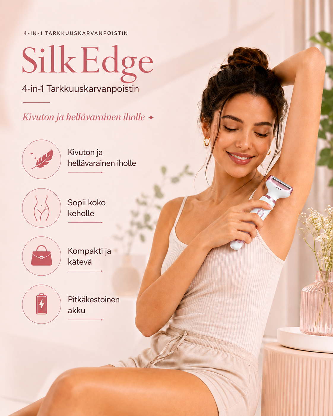 SilkEdge 4-in-1 Tarkkuuskarvanpoistin