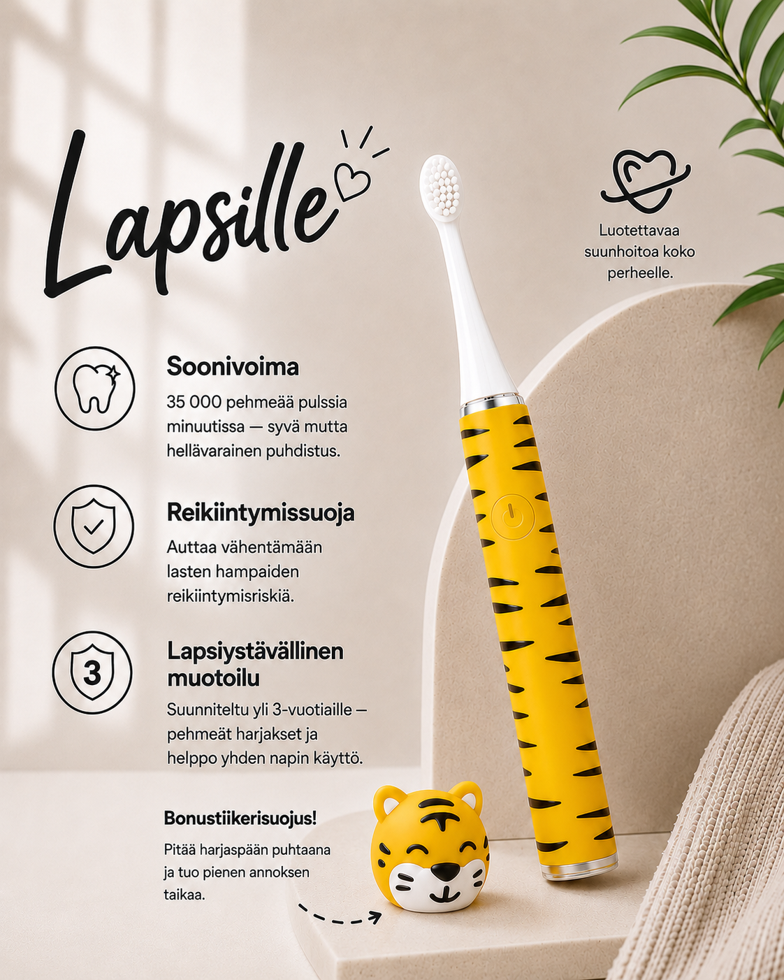 BrightSonic Daily Sähköhammasharja — Aikuisten & Lasten Mallisto