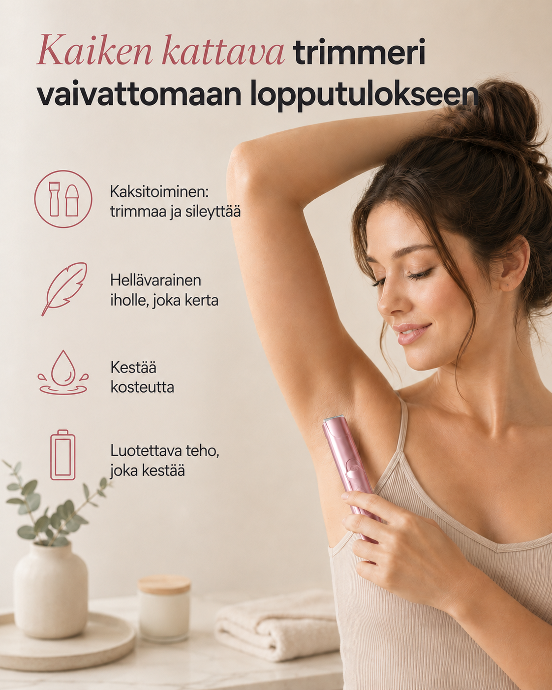 VelvetEdge 2-in-1 -naistenhöylä