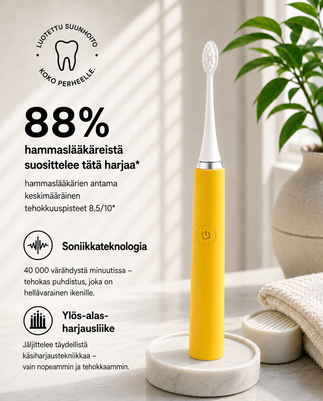 BrightSonic Daily Sähköhammasharja — Aikuisten & Lasten Mallisto