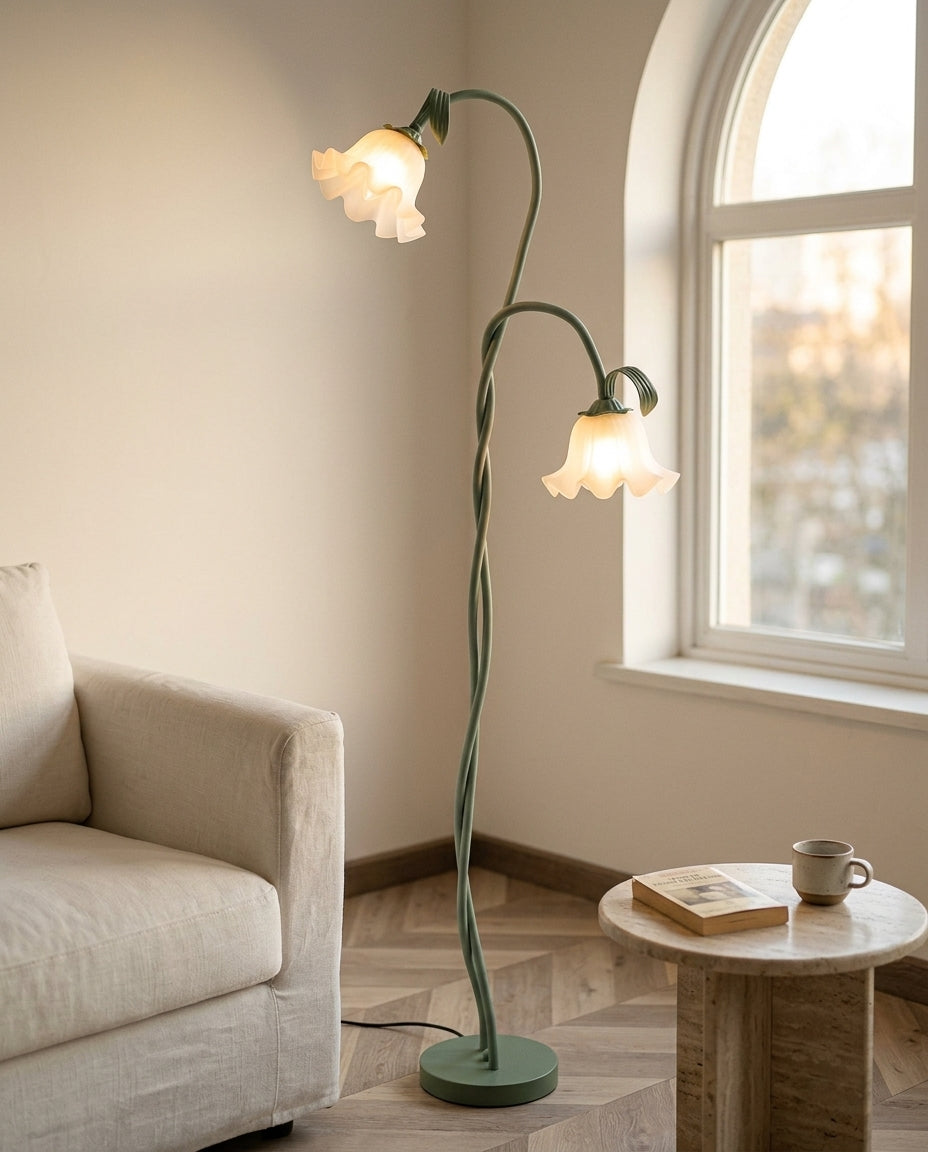 LED-lattiavalaisin kukkamuotoilu | Mattavihreä