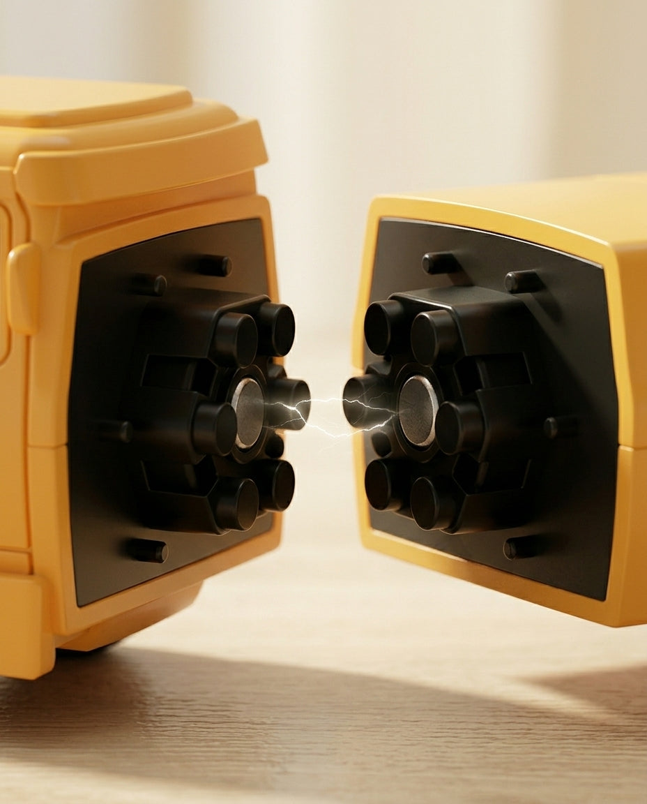 The Mighty Builder Squad | 7-in-1 magneettinen muuntautuva rakennusajoneuvojoukkue