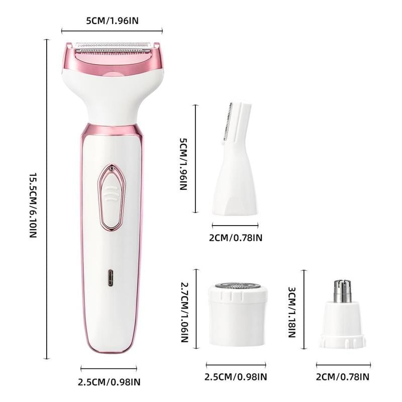 4-in-1 Sähköinen Bikinirimmeri & Partakone Naisille – Sileä, Kivuton & Turvallinen Karvanpoisto