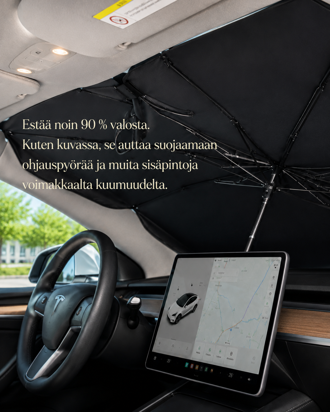 SolShield Kokoontaitettava tuulilasin suoja