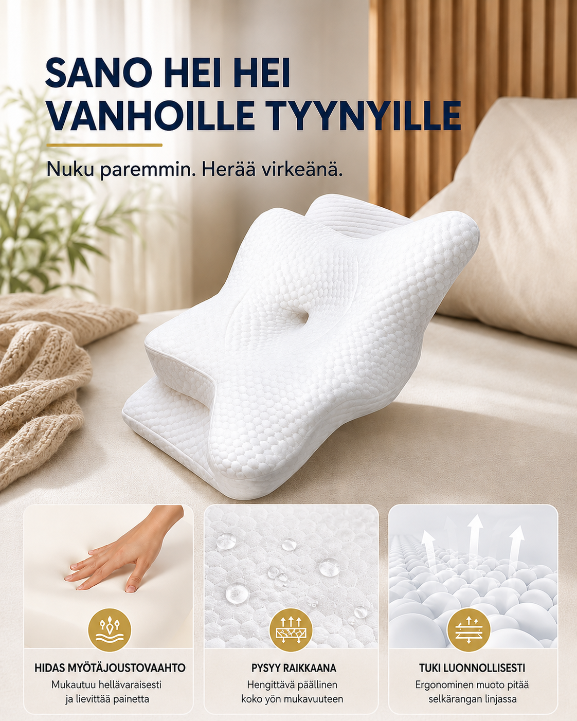 NeckHaven Ergonominen Muotoiltu Tyyny