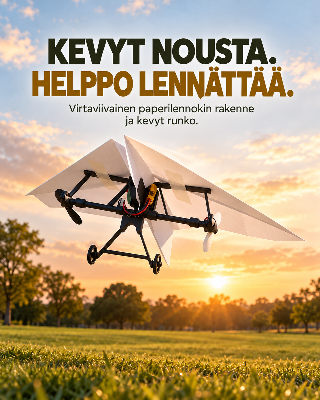 AeroFold-kaksipotkurisarja paperilentokoneelle