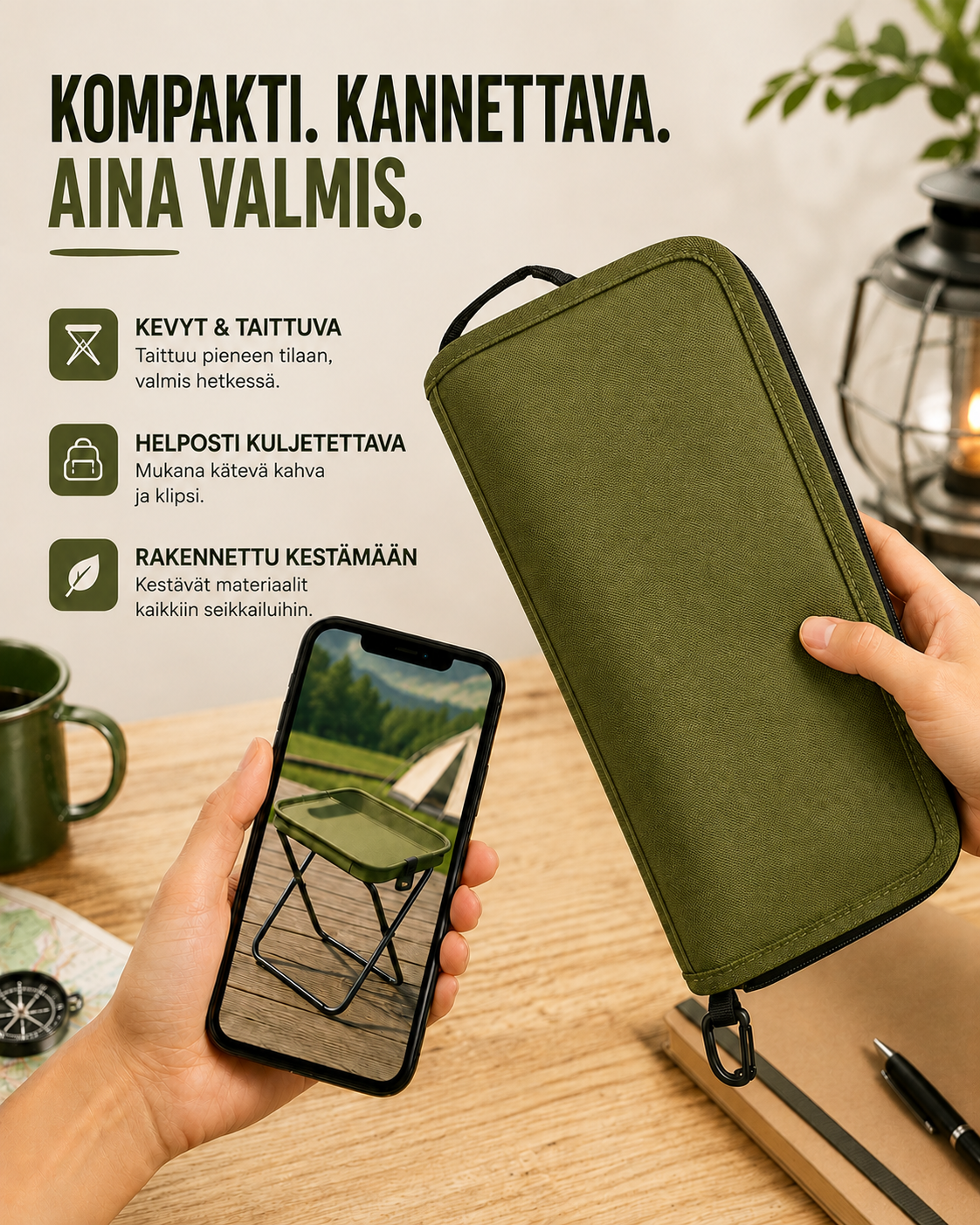 PerchPal Kokoontaitettava Retkituoli