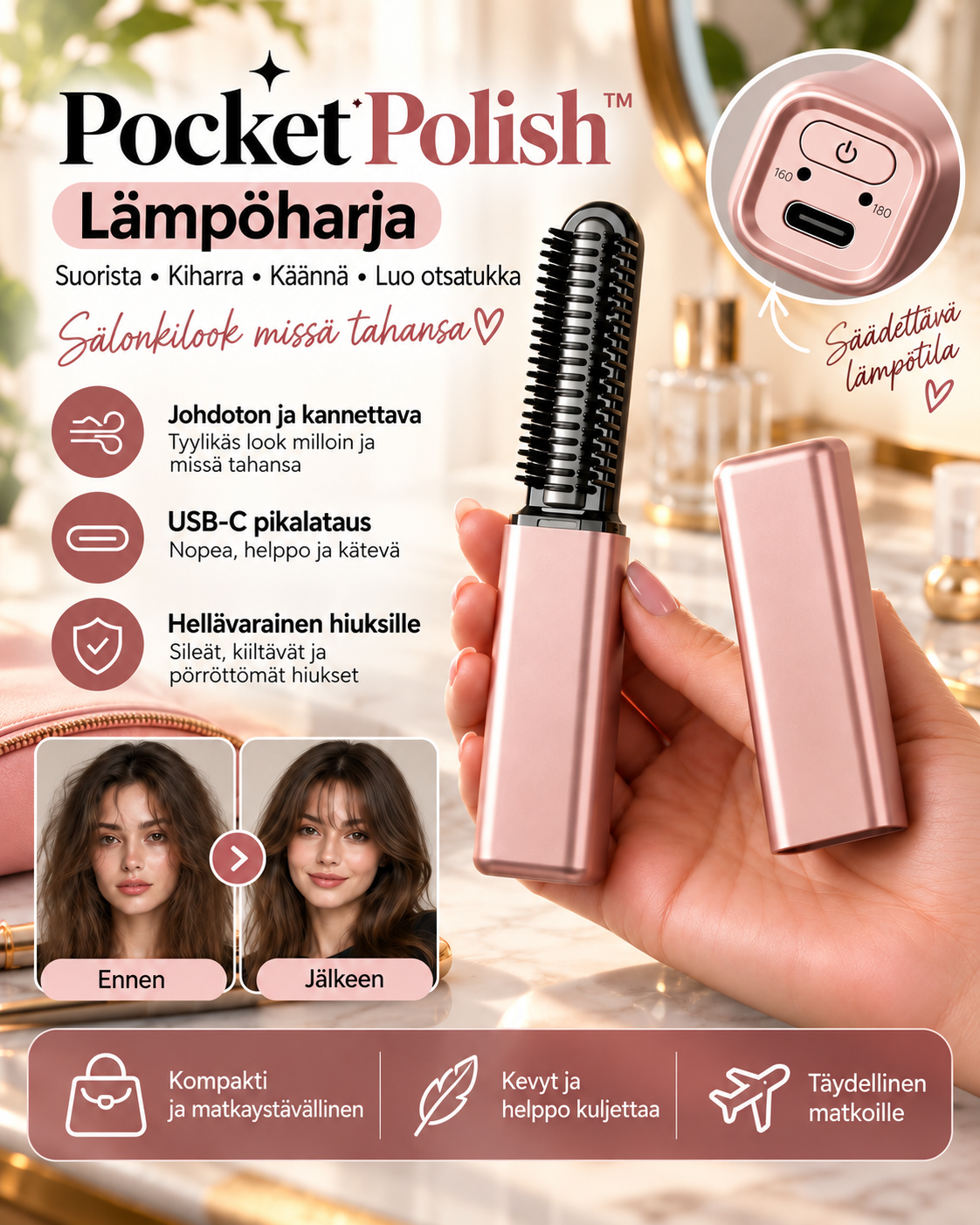 Pocket Polish -lämpöharja