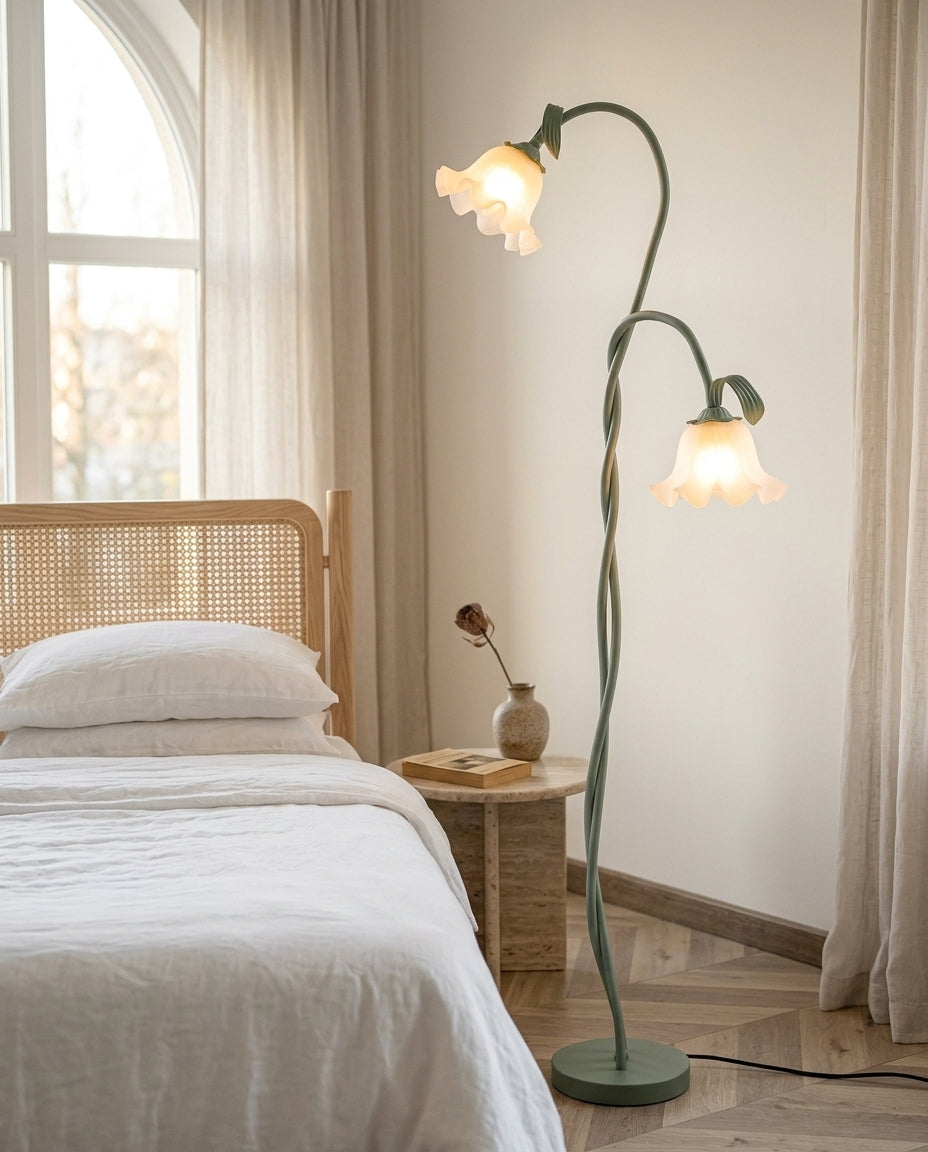 LED-lattiavalaisin kukkamuotoilu | Mattavihreä