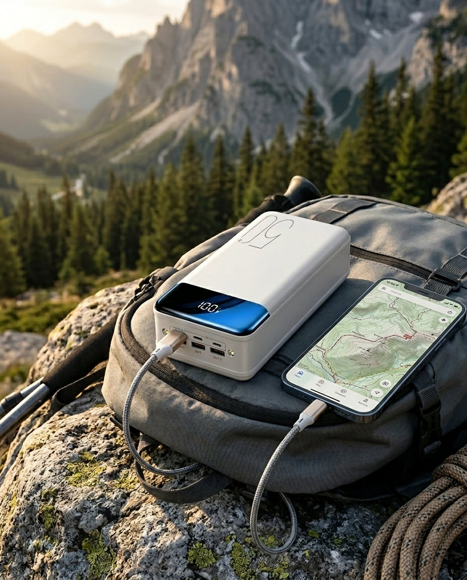 50 000 mAh power bank | Nopea lataus – Puhelin & kannettava