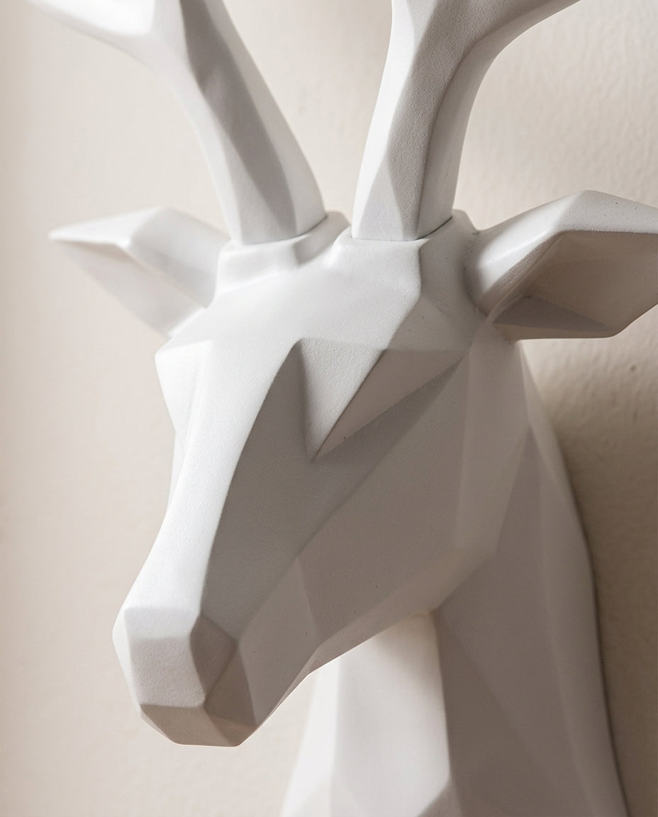 3D-geometrinen hirvenpää seinäkoriste | Tyylikäs seinätaide