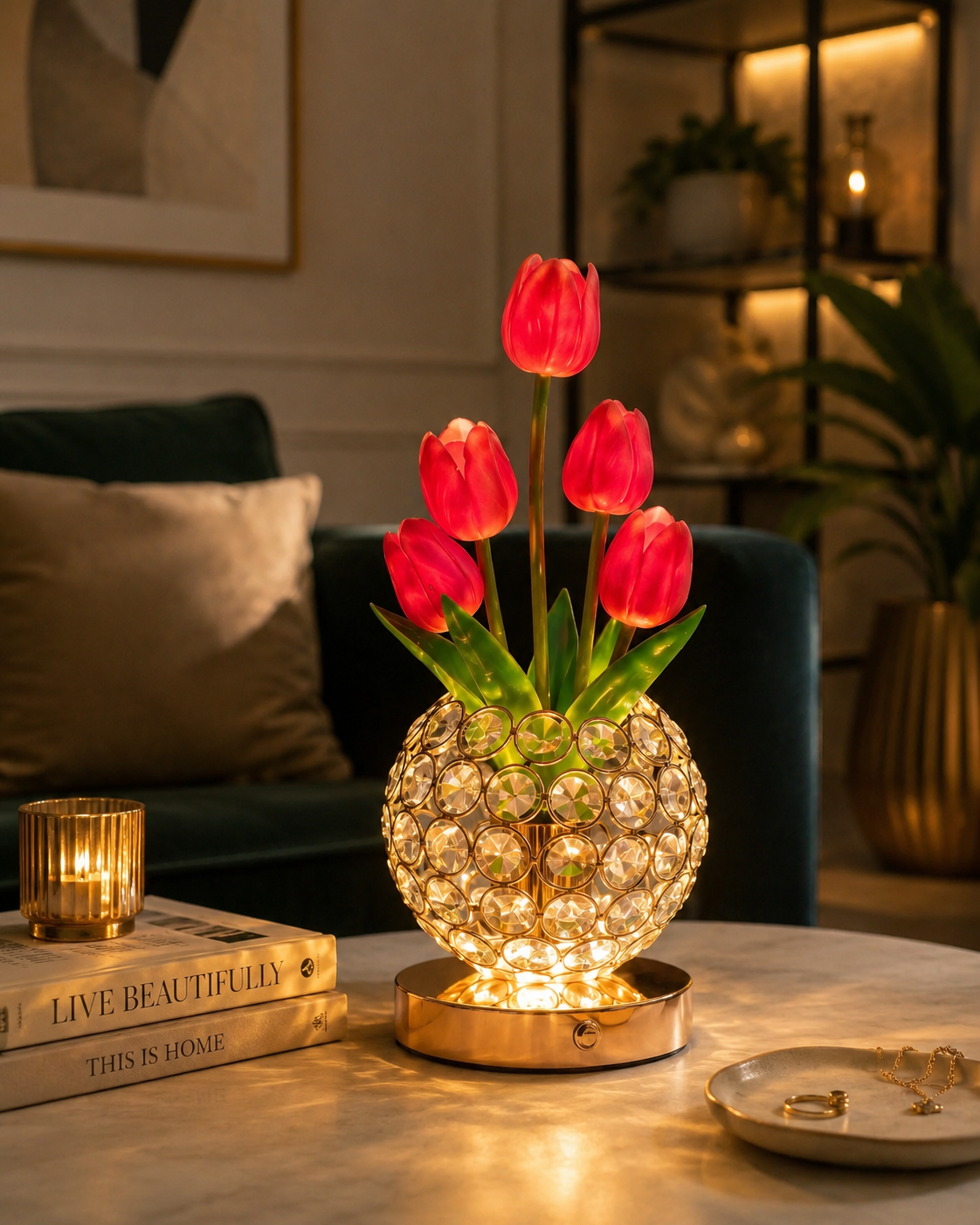 Bloomlux kristallinen tulppaanilamppu