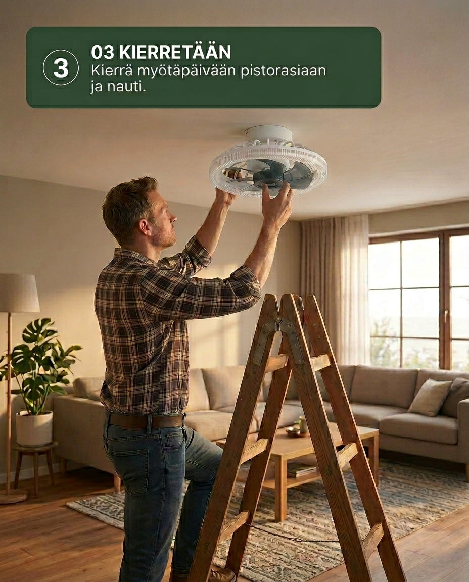 SilentBreeze AirGlow | 2-in-1 kattopuhallin ja valaisin