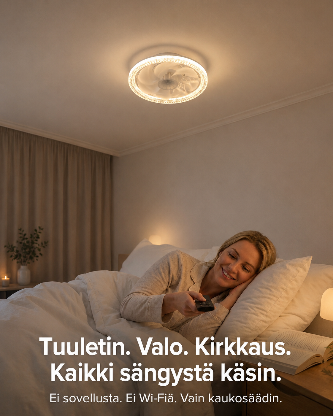 SilentBreeze AirGlow | 2-in-1 kattopuhallin ja valaisin