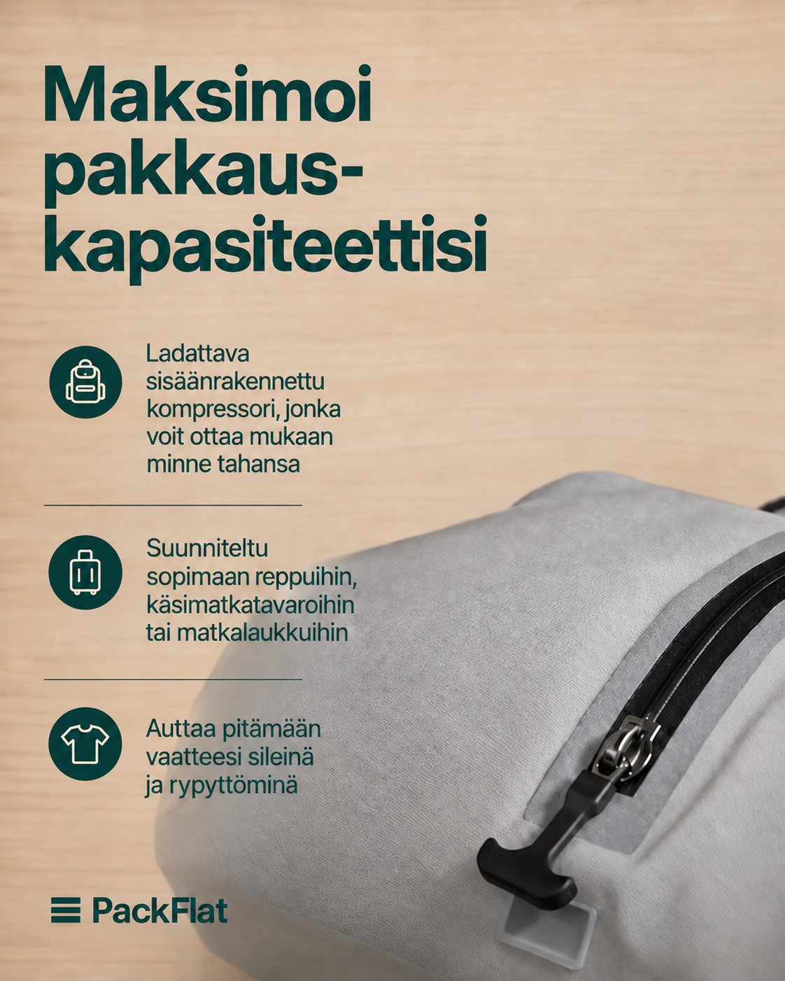 PackFlat Kompressiopakkaussetti