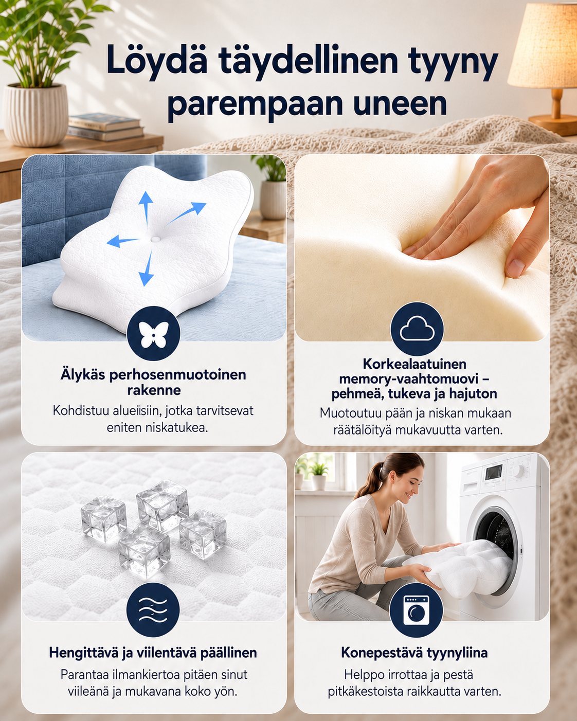 NeckHaven Ergonominen Muotoiltu Tyyny