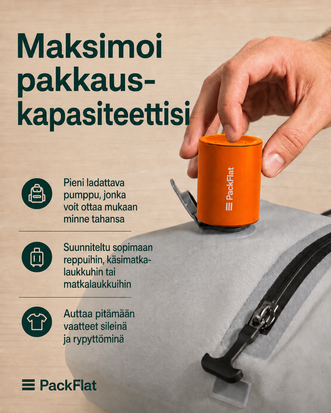 PackFlat Kompressiopakkaussetti