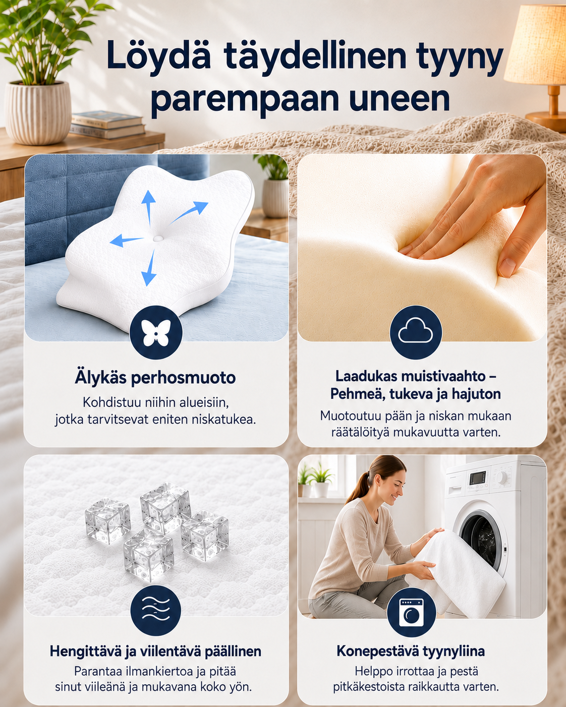 NeckHaven Ergonominen Muotoiltu Tyyny